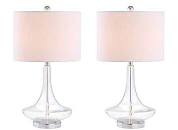 Cecile 25.5" Glass Teardrop LED Table Lamp - JONATHAN Y